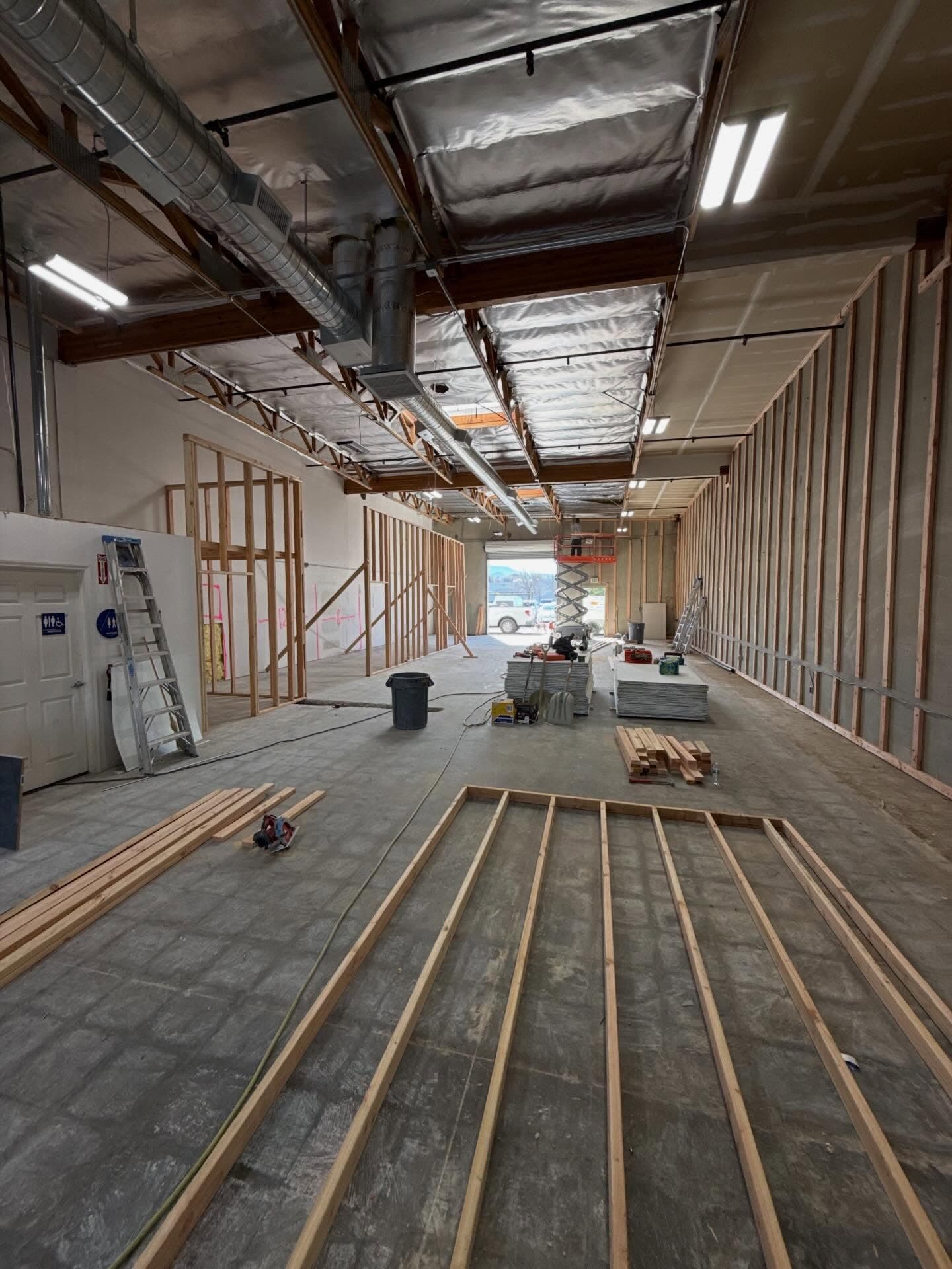 Wide shot framing on commercial site