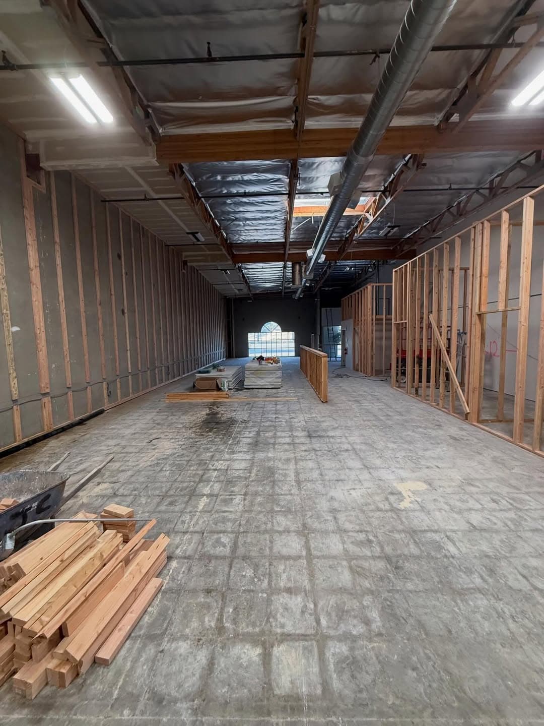 Wide shot of construction site